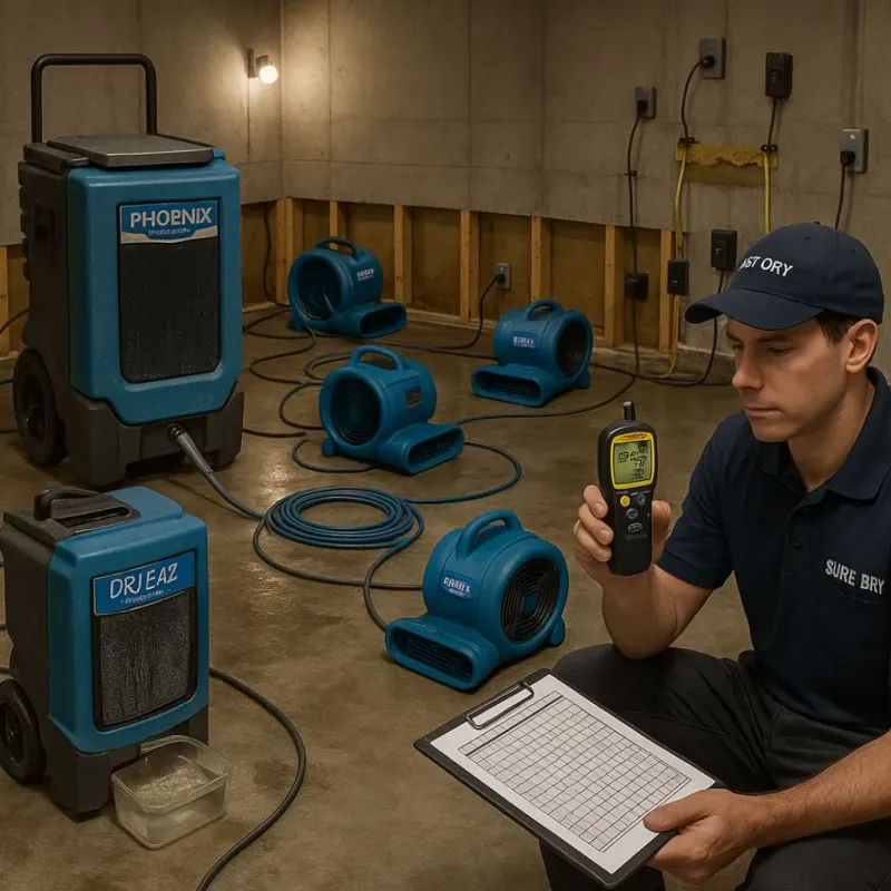 Structural Drying and Dehumidification process in Montgomery, WV